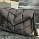 Saint Laurent Puffer Messenger Bag In Econyl Regenerated Nylon Black